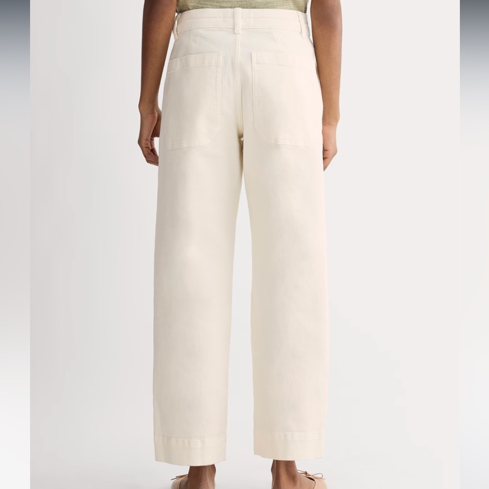 Everlane Cream Straight Leg Jeans High-Rise Ankle-Length